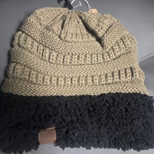 Hemish Tan and Black Knit Beanie